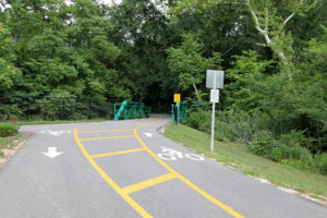 Road through a park in Quincy, Illinois